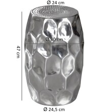 Beistelltisch >WL5.475< in Silber, Aluminium - 47x30cm (HxD)