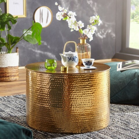 Couchtisch >WL5.483< in goldfarbig, Aluminium - 40x61cm (HxD)