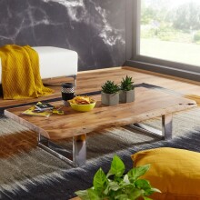 Couchtisch >WL5.524< in Akazie, Massivholz / Metall...