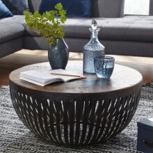 Couchtisch >WL5.547< in Mango, Massivholz / Metall...
