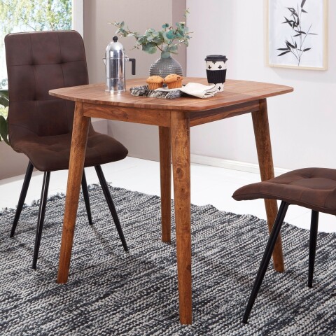 Esstisch >WL5.571< in Sheesham, Massivholz - 80x78x80cm (BxHxT)
