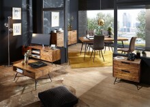Sideboard >NISHAN< in Sheesham, Massivholz - 160x88x40cm (BxHxT)