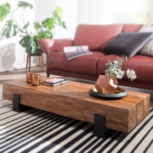 Couchtisch >WL5.597< in Sheesham, Massivholz -...