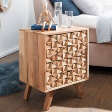 Nachtkommode >REWA< in Akazie, Massivholz -...