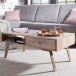 Couchtisch >SIKAR< in Mango, Massivholz - 95x42x50cm (BxHxT)