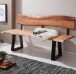 Essbank >GAYA< in Akazie, Massivholz - 160x84x60cm (BxHxT)