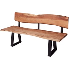 Essbank >GAYA< in Akazie, Massivholz - 180x86x60cm (BxHxT)
