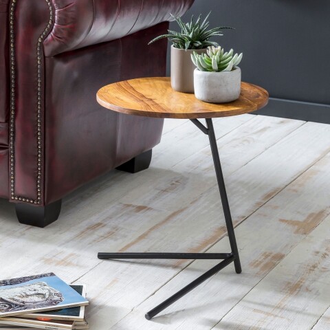 Beistelltisch >WL5.657< in Sheesham, Massivholz - 46x40cm (HxD)