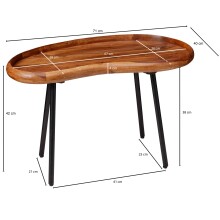 Tabletttisch >WL5.670< in Sheesham, Massivholz - 71x42x40cm (BxHxT)