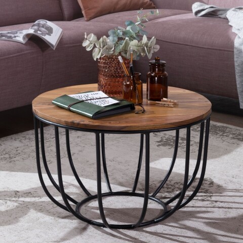 Couchtisch >WL5.677< in Sheesham, Massivholz - 39x60cm (HxD)