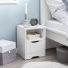Nachtkommode >WL5.700< in Weiß, Holzwerkstoff - 31x43x31cm (BxHxT)
