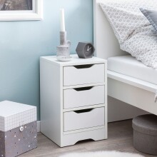 Nachtkommode >WL5.704< in Weiß, Holzwerkstoff - 31x49x31cm (BxHxT)
