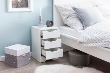 Nachtkommode >WL5.704< in Weiß, Holzwerkstoff - 31x49x31cm (BxHxT)