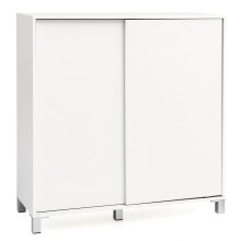 Schuhschrank >WL5.712< in Weiß, Holzwerkstoff - 100x108x38cm (BxHxT)