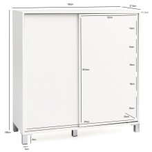 Schuhschrank >WL5.712< in Weiß, Holzwerkstoff - 100x108x38cm (BxHxT)