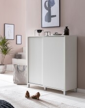 Schuhschrank >WL5.712< in Weiß, Holzwerkstoff - 100x108x38cm (BxHxT)
