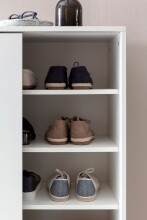 Schuhschrank >WL5.712< in Weiß, Holzwerkstoff - 100x108x38cm (BxHxT)