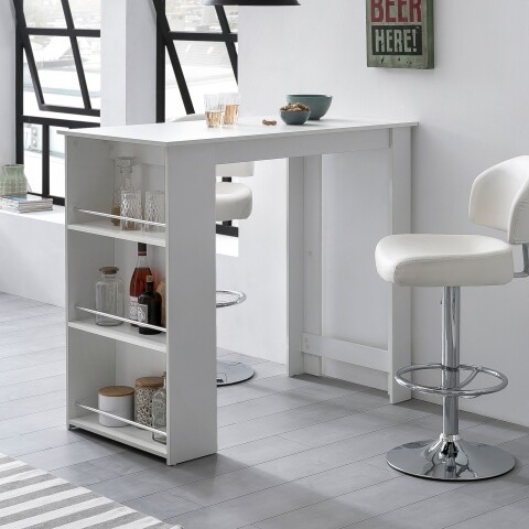 Bartisch >WL5.732< in Weiß, Holzwerkstoff - 120x107x60cm (BxHxT)