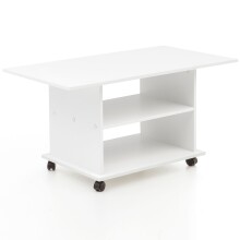 Couchtisch >WL5.738< in Weiß, Holzwerkstoff - 95x51x54cm (BxHxT)