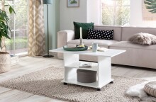 Couchtisch >WL5.738< in Weiß, Holzwerkstoff - 95x51x54cm (BxHxT)
