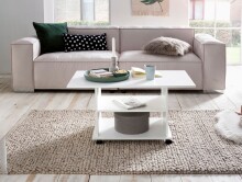 Couchtisch >WL5.738< in Weiß, Holzwerkstoff - 95x51x54cm (BxHxT)