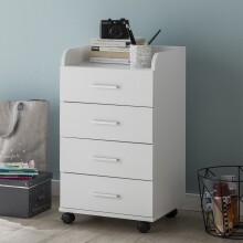Rollcontainer >WL5.748< in Weiß, Holzwerkstoff - 40x71x33cm (BxHxT)