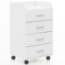 Rollcontainer >WL5.748< in Weiß, Holzwerkstoff - 40x71x33cm (BxHxT)