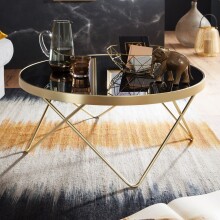 Couchtisch >WL5.786< in Schwarz / Gold, Metall /...