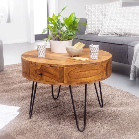 Couchtisch >WL5.958< in Sheesham, Massivholz - 44x60cm (HxD)