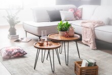 Couchtisch >WL5.961< in Sheesham, Massivholz - 40x45cm (HxD)