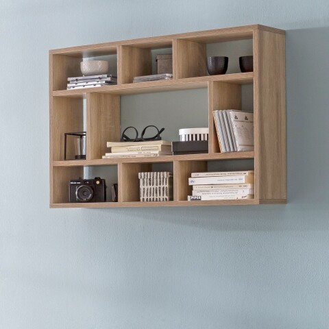 Wandregal >WL5.809< in Sonoma Eiche Dekor, Holzwerkstoff - 75x51x16cm (BxHxT)