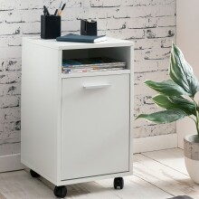 Rollcontainer >WL5.928< in Weiß, Holzwerkstoff - 33x60x38cm (BxHxT)