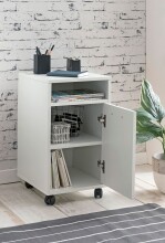 Rollcontainer >WL5.928< in Weiß, Holzwerkstoff - 33x60x38cm (BxHxT)