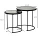 Satztisch >WL5.985< (2-tlg.) in Schwarz, Glas / Metall - 50x50cm (HxD)