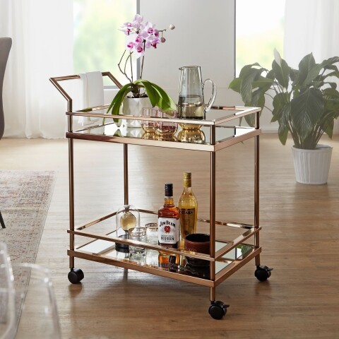 Servierwagen >WL5.987< in Gold, Metall - 65x84x45cm (BxHxT)
