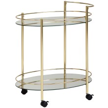 Servierwagen >WL6.007< in Gold, Metall / Glas -...