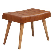 Sitzhocker >WL6.012< in Braun, Echtleder /...