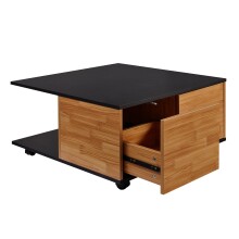 Couchtisch >WL6.067< in Anthrazit + Sandeiche - 70x36x70cm (BxHxT)