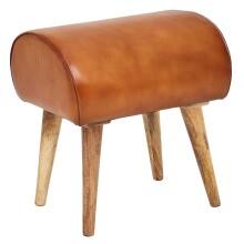 Sitzhocker >WL6.087< in Braun, Echtleder /...