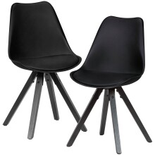 Esszimmerstuhl >WL6.134< (2er-Set) in Schwarz - 49x87x52cm (BxHxT)