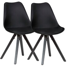 Esszimmerstuhl >WL6.134< (2er-Set) in Schwarz - 49x87x52cm (BxHxT)