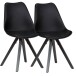 Esszimmerstuhl >WL6.134< (2er-Set) in Schwarz - 49x87x52cm (BxHxT)