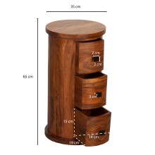 Schubkastenkommode >WL6.149< in Sheesham, Massivholz - 65x35cm (HxD)