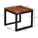 Beistelltisch >WL6.150< in Sheesham, Massivholz / Edelstahl - 45x40x45cm (BxHxT)