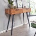 Konsolentisch >WL6.155< in Akazie, Massivholz / Metall - 90x78x36cm (BxHxT)