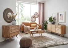 Sideboard >WL6.159< in Mango, Massivholz - 140x75x40cm (BxHxT)