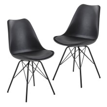 Esszimmerstuhl >WL6.183< (2er-Set) in Schwarz -...