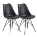 Esszimmerstuhl >WL6.183< (2er-Set) in Schwarz - 48x86x58 (BxHxT)