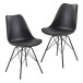Esszimmerstuhl >WL6.183< (2er-Set) in Schwarz - 48x86x58 (BxHxT)