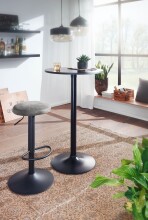 Barhocker >WL6.194< in Grau, Stoff / Metall - 79x40cm (HxD)
